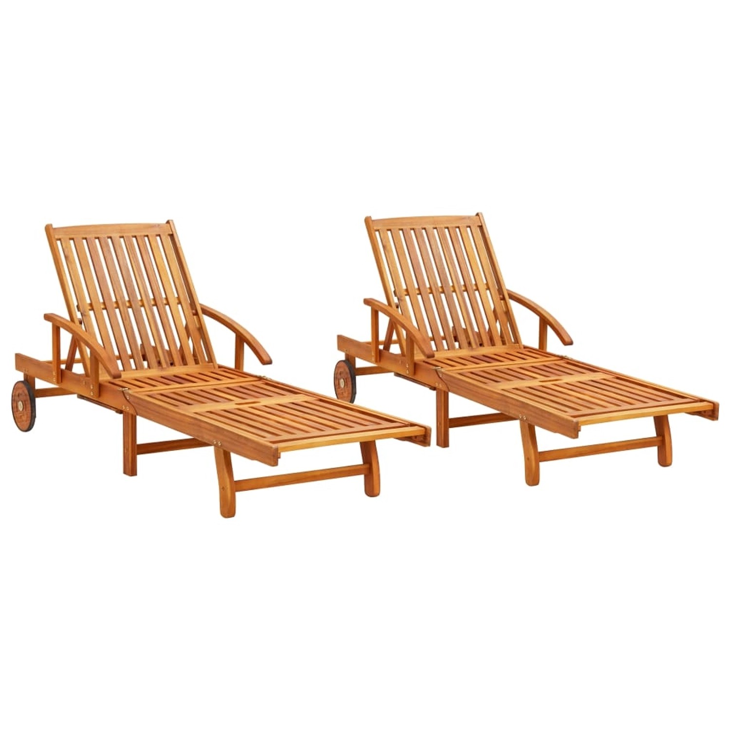 vidaXL Sonnenliegen 2 Stk Massivholz Akazie 3077329