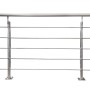 Treba Geländer-Set CB2 zur Bodenmontage, 150 cm, Aluminium eloxiert, mit horizontalen Edelstahlstangen.
