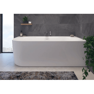Calmwaters Vorwand-Badewanne 160x75 cm, Komplettset links, fugenlos und vormontiert.