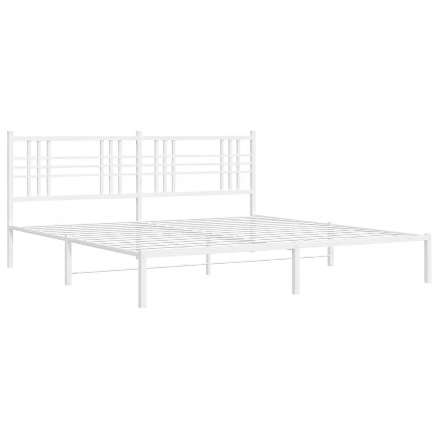 vidaXL Bettgestell mit Kopfteil Metall Weiß 183x213 cm 376378 günstig online kaufen