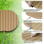 CCLIFE Gartendusche Bodendusche in Holzton: Montage und Anschluss des Gartenschlauchs dargestellt.