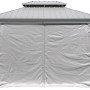 Sojag Vorhang-Set für Messina Pavillon 12x16, taupe. Seitenteile mit Reißverschluss geschlossen.