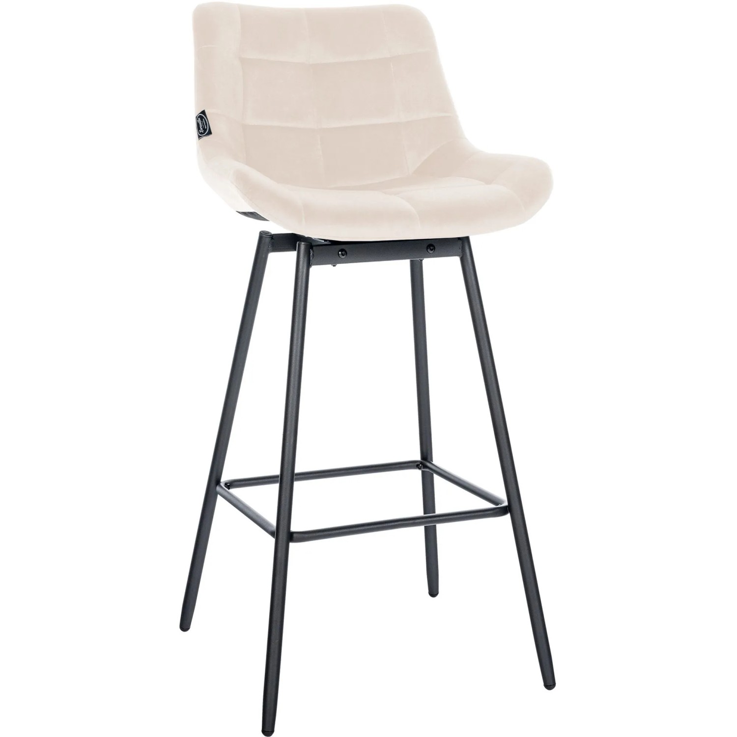 CLP Barhocker Weston Schwenkbar Creme/Samt