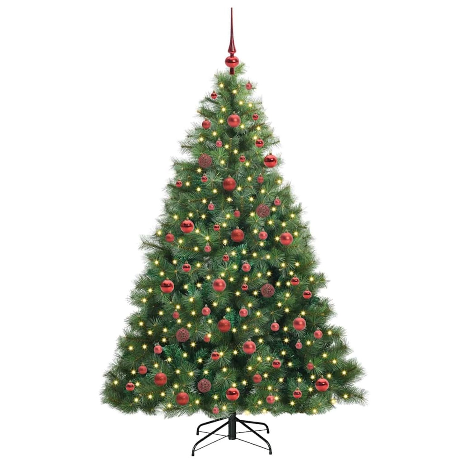 vidaXL Künstlicher Weihnachtsbaum mit 300 LEDs Grün 180 cm PE und PVC 3397783
