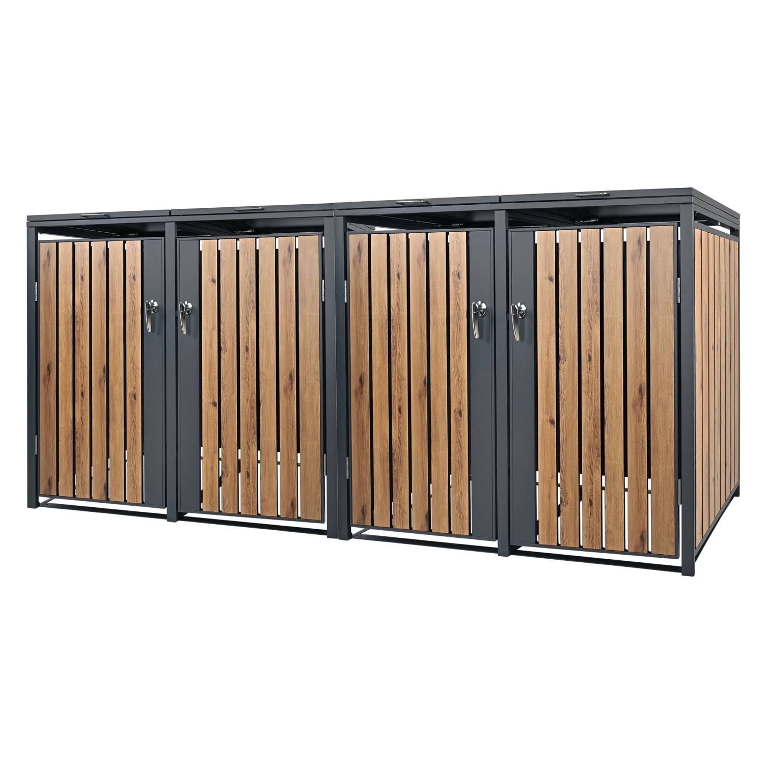 ML-Design Mülltonnenbox 4Er 4 Tonnen 240L 264x80x116,3cm Anthrazit-Eichenop günstig online kaufen