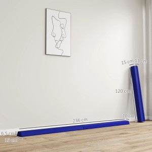 Blauer SPORTNOW Schwebebalken (236 cm) aus Kunststoff und Polyester, faltbar für Sport & Fitness.