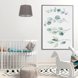 Relaxdays Kinderzimmerlampe Stoff Grau Mit Sternen 122 cm x 27 cm 0,5 kg