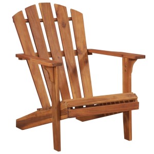 Adirondack Gartenstuhl aus Akazienholz Massiv, brauner Holzstuhl für Garten und Terrasse.