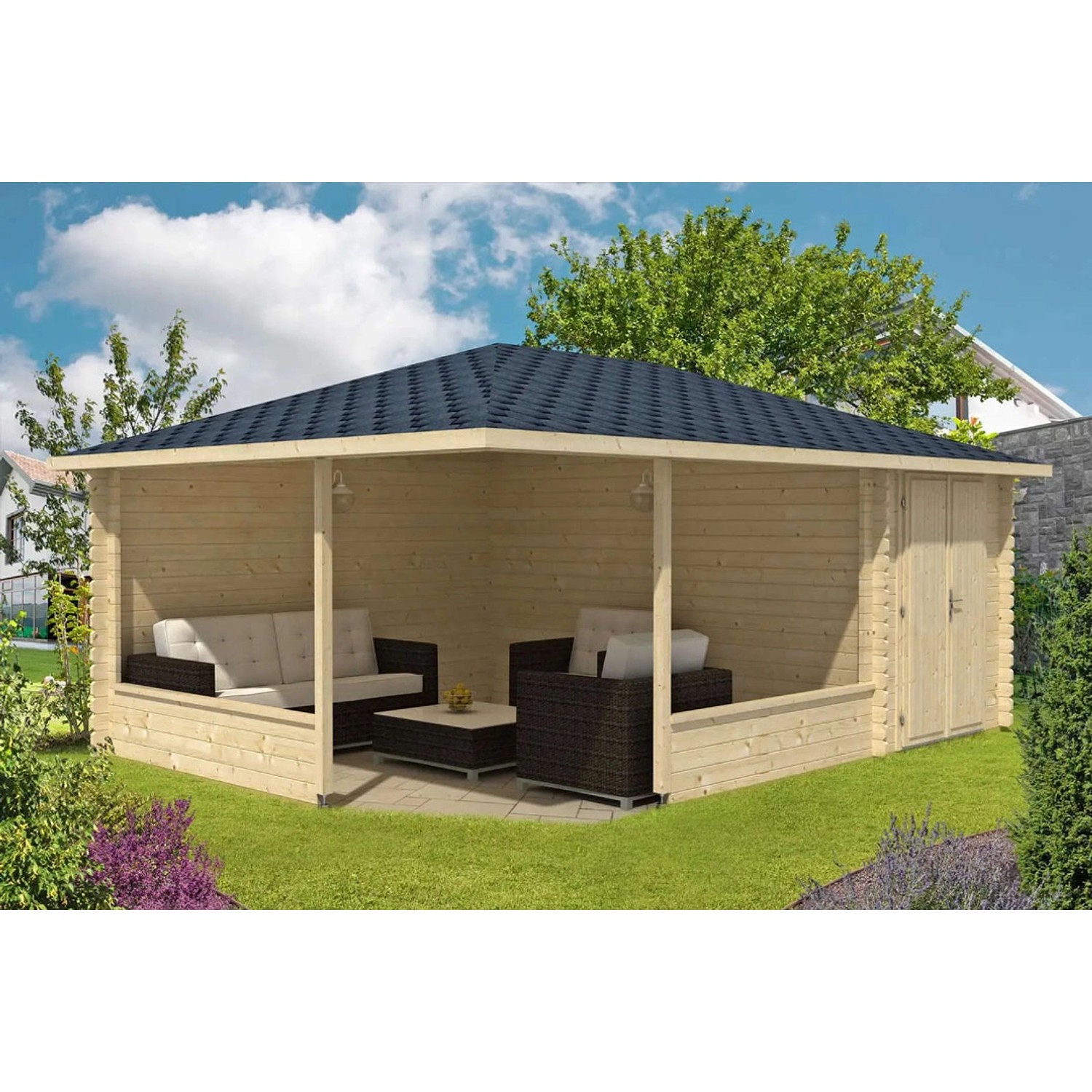 Alpholz Gartenhaus Maik-40 Unbehandelt 600 cm x 425 cm günstig online kaufen