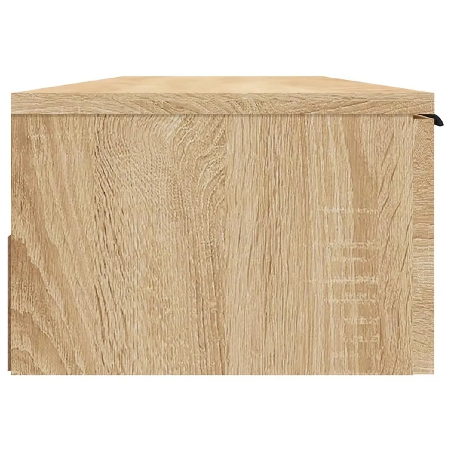 vidaXL Wandschrank Sonoma-Eiche, 102x30x20 cm, aus Holzwerkstoff. Detailansicht der Holzmaserung.