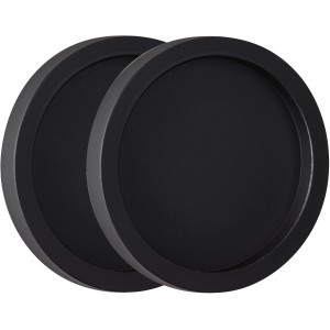 Schwarzes Griffmuschelpaar für Glastüren, rund, aus dem Schienen-Set Baseline.