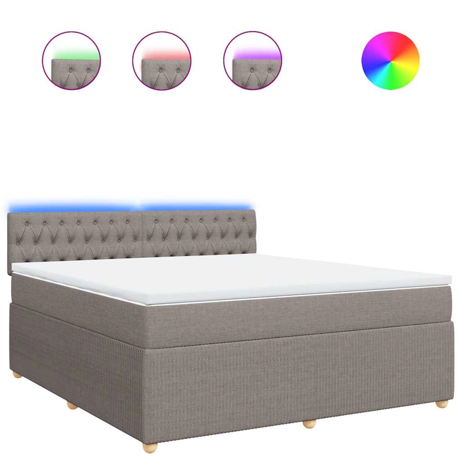 vidaXL Boxspringbett mit Matratze Taupe 180x200 cm Stoff 3289846 günstig online kaufen