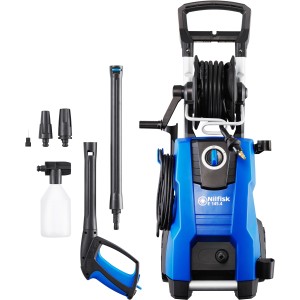 Nilfisk Hochdruckreiniger E 145.4-9 X-TRA mit Zubehör, blau/schwarz. Ideal für Haus und Garten.