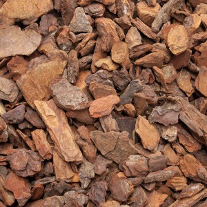 Nahaufnahme von Galamio Pinienrinde Mittel, ideal als Bodenabdeckung und zur Bodenverbesserung.