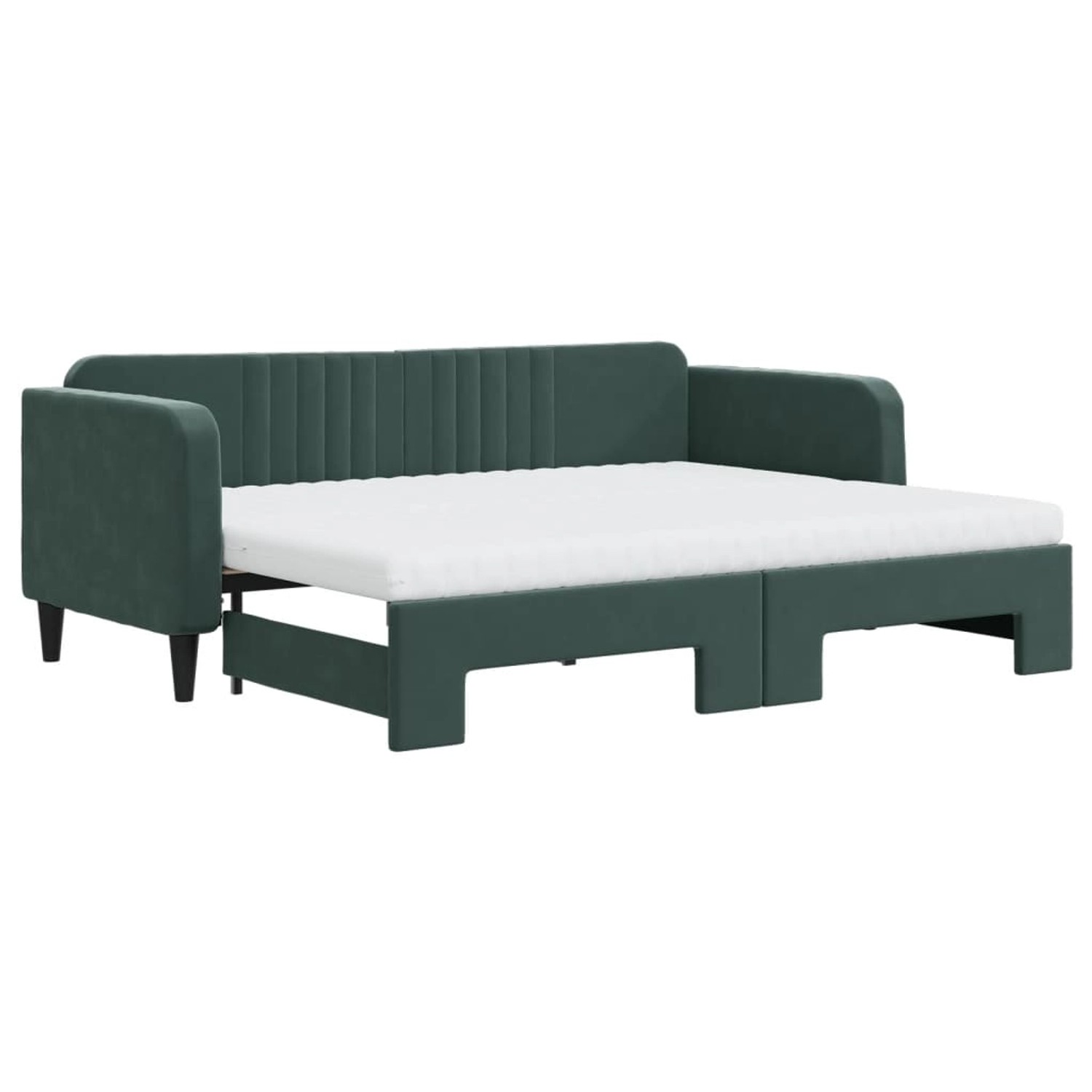 vidaXL Tagesbett Ausziehbar mit Matratzen Dunkelgrün 80x200 cm Samt1847101