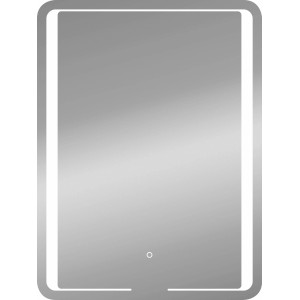 Kristall-Form LED-Lichtspiegel, 80x60 cm, mit umlaufender Beleuchtung für Bad und WC.