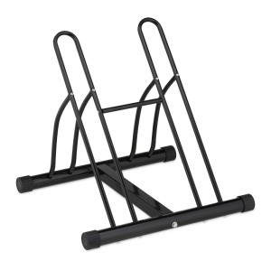 Relaxdays Fahrradständer Stahl Schwarz Pulverbeschichtet für 2 Fahrräder 57 cm x 60,5 cm x 55 cm 4,4 kg