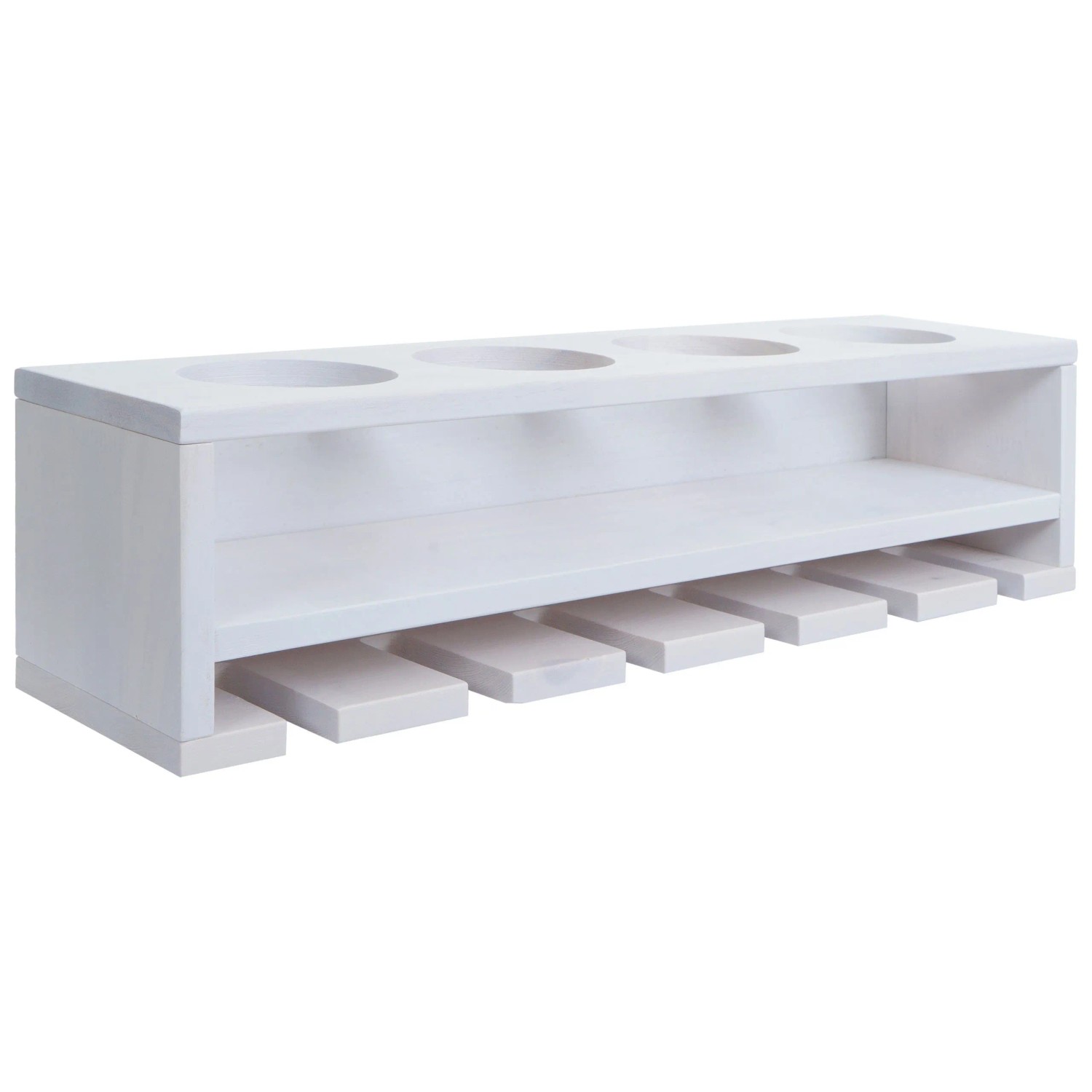 MCW Weinregal P21 Für 4 Flaschen/6 Gläser Holz 12x48x12cm Weiß