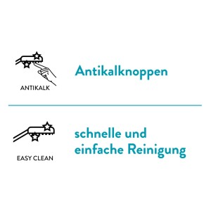 Details zur Reinigung des baliv Überkopfbrausesets: Antikalknoppen und einfache Reinigung.