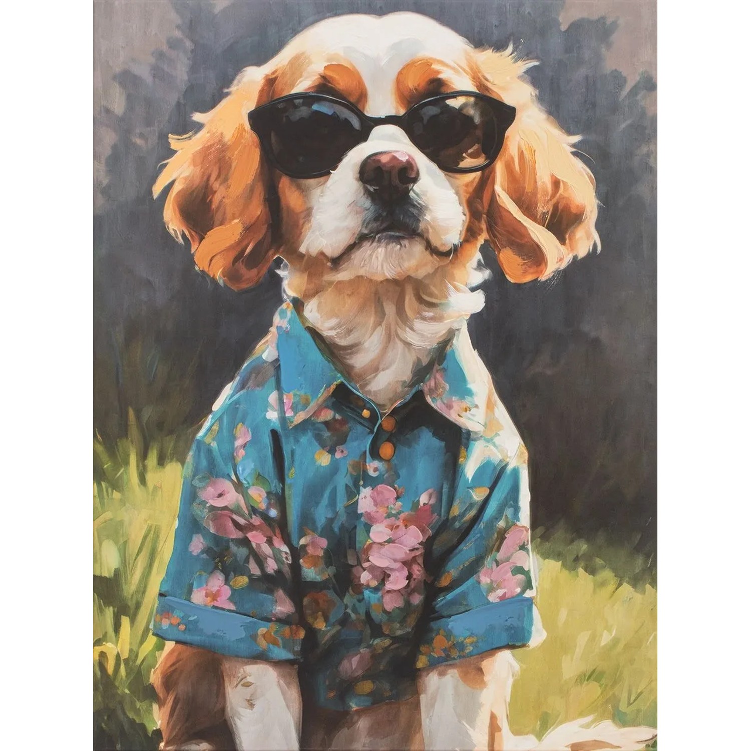 Art Universe Leinwandbild Spring Time Spaniel 60 x 80 cm