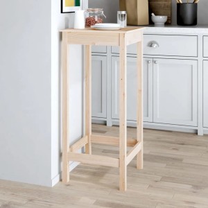 vidaXL Bartisch aus Kiefernholz, 50x50x110 cm, ideal für Küche oder Bar.