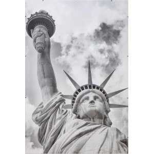 Rahmenloser Cliprahmen 62x93 cm mit Schwarz-Weiß-Motiv der Freiheitsstatue.