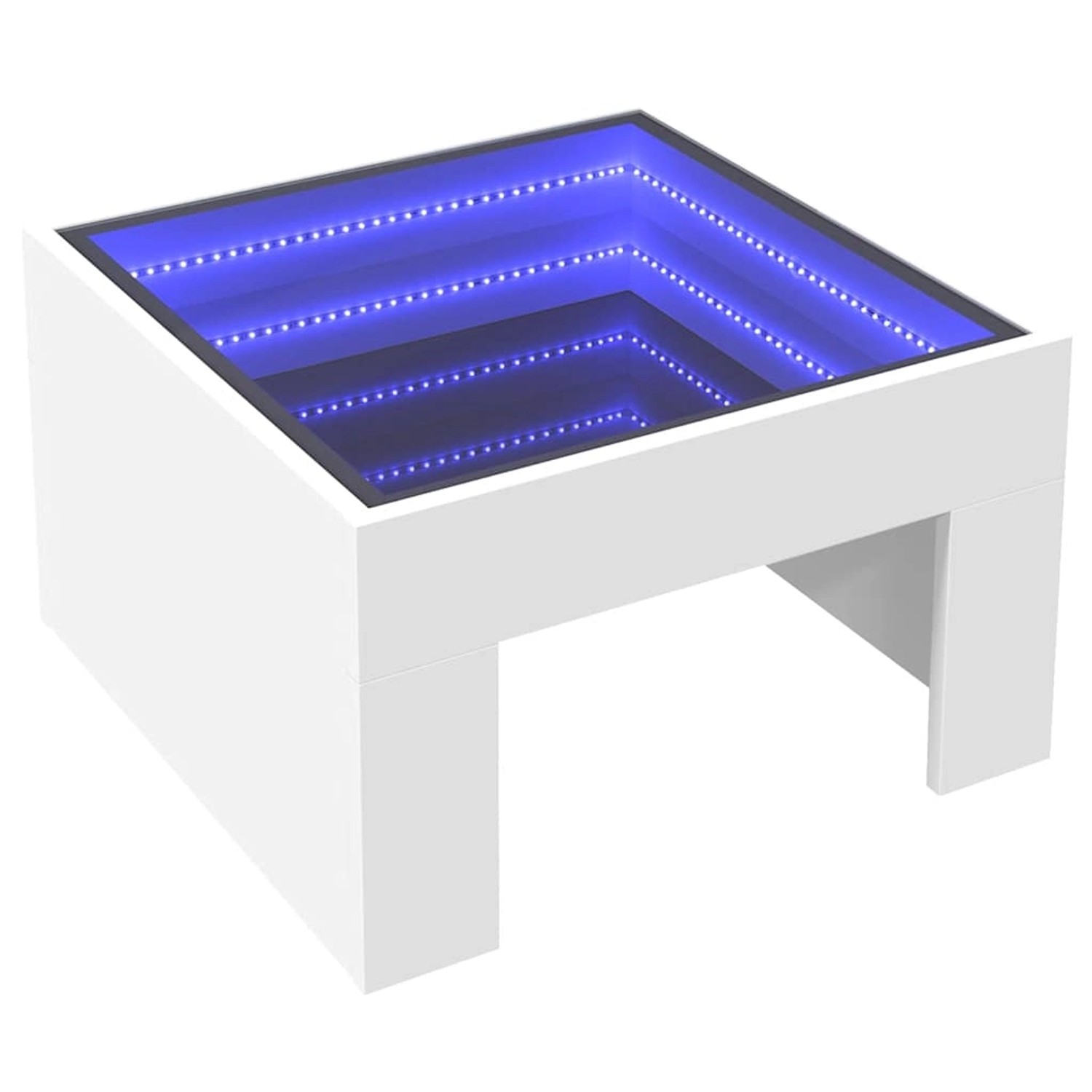 vidaXL Couchtisch mit Infinity-LED Weiß 50x50x30 cm 847602 günstig online kaufen
