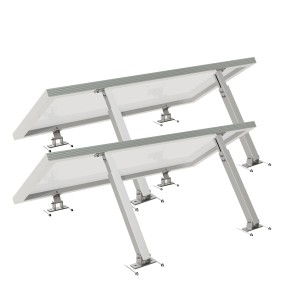 Aufständerung für zwei Balkonkraftwerk-Module (15-30 Grad) zur Montage auf Dach oder Wand.