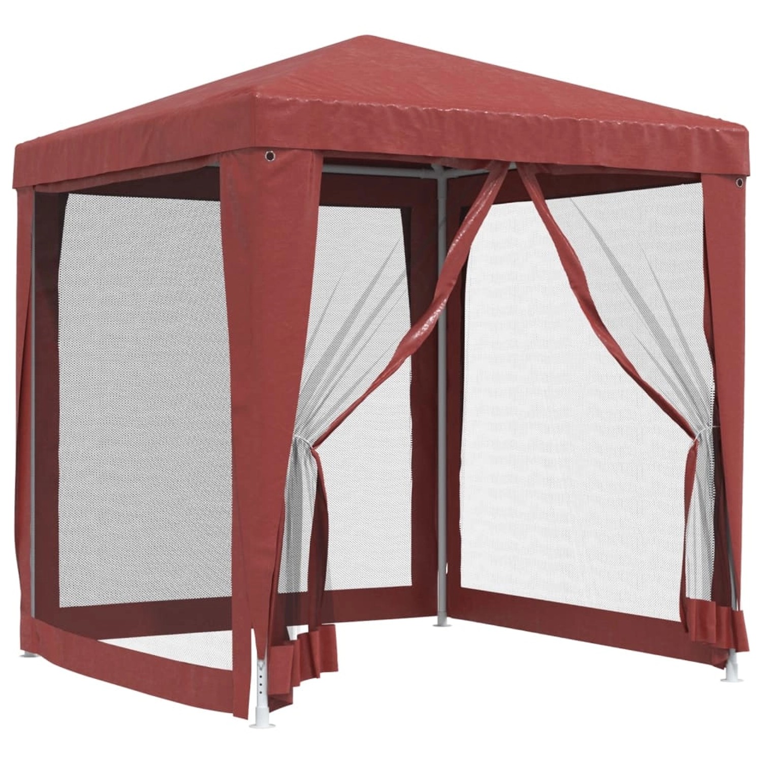 vidaXL Partyzelt mit 4 Mesh-Seitenwänden Rot 2x2 m HDPE günstig online kaufen