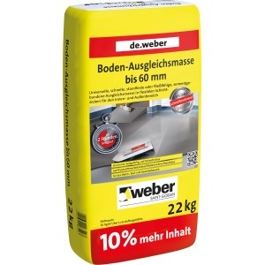Sack Weber Boden-Ausgleichsmasse bis 60 mm, 22 kg, gelb. Ausgleichsmasse für innen und außen.