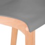 Grauer CLP Barhocker Hover mit Kunststoffsitz und hellem Holzgestell. Moderner Hocker.