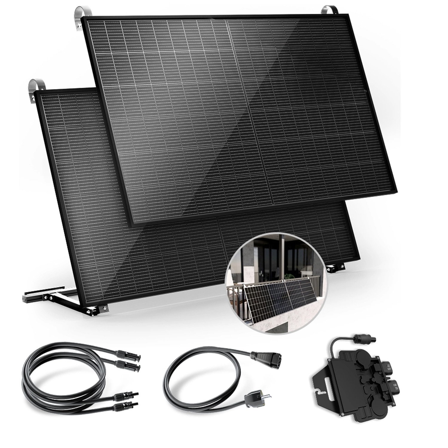 Solakon Balkonkraftwerk 1000W 800W Solaranlage mit Balkonhalterung Steckerf günstig online kaufen