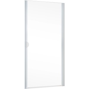 Schulte Drehtür Sunny, 180x90 cm, Alu Natur, für Nische oder mit Seitenwand, teilgerahmt.