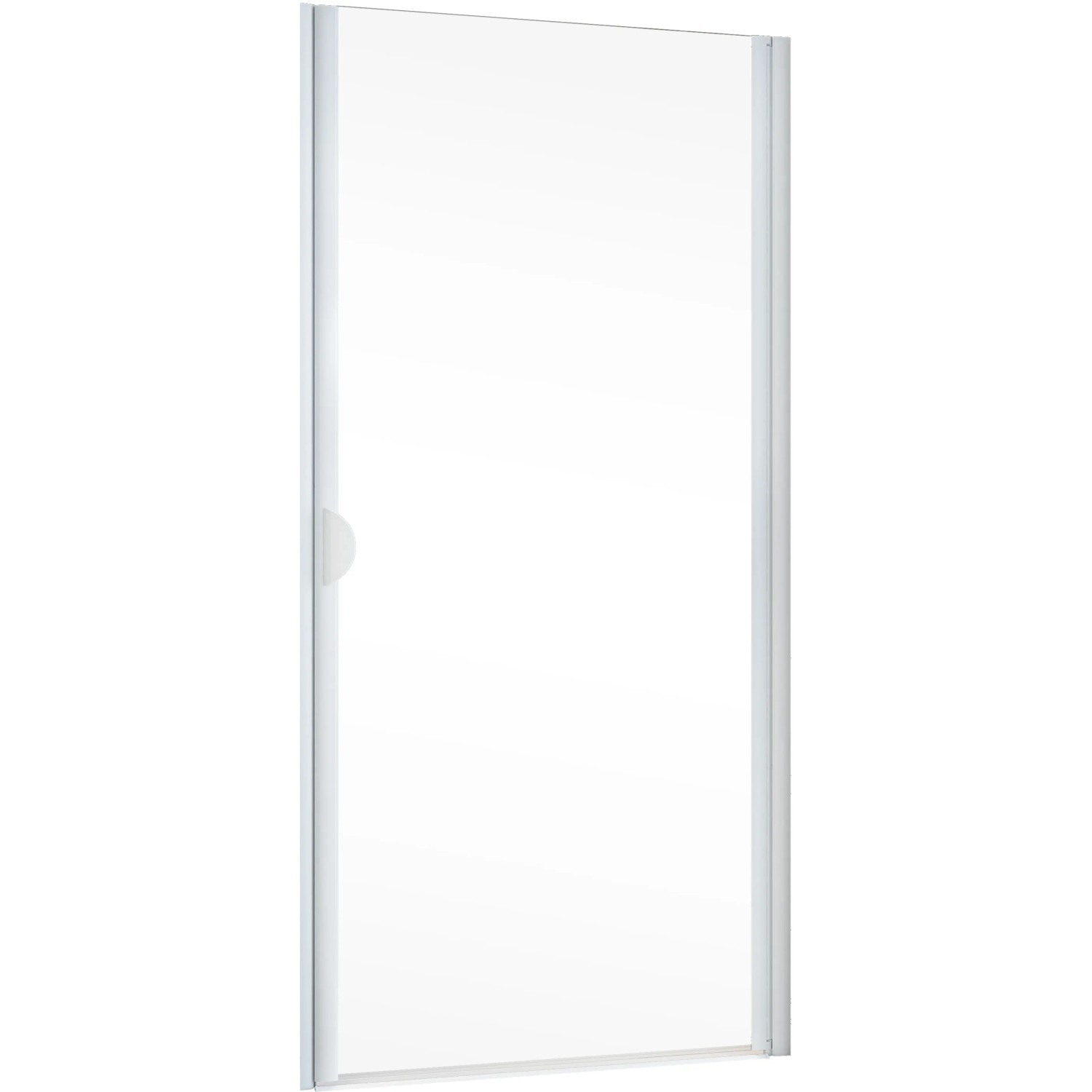 Schulte Drehtür Sunny, 180x90 cm, Alu Natur, für Nische oder mit Seitenwand, teilgerahmt.