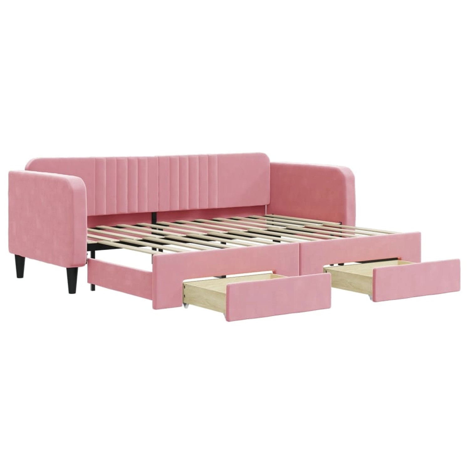 vidaXL Tagesbett Ausziehbar mit Schubladen Rosa 80x200 cm Samt1884503 günstig online kaufen