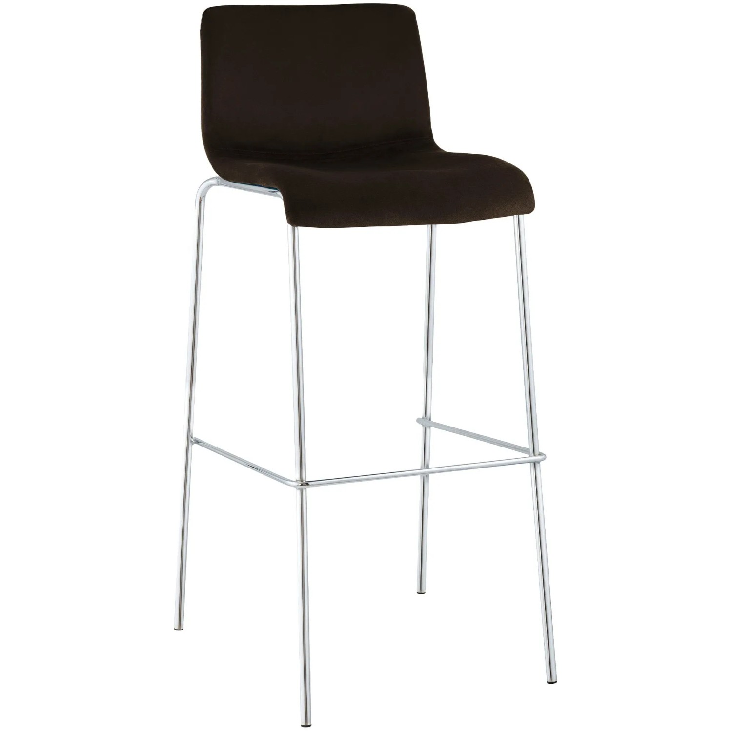 DELUKE Barhocker TENAR Samt Braun 43x48x100cm Silber Barstuhl Mit Lehne Tresenhocker Tresenstuhl