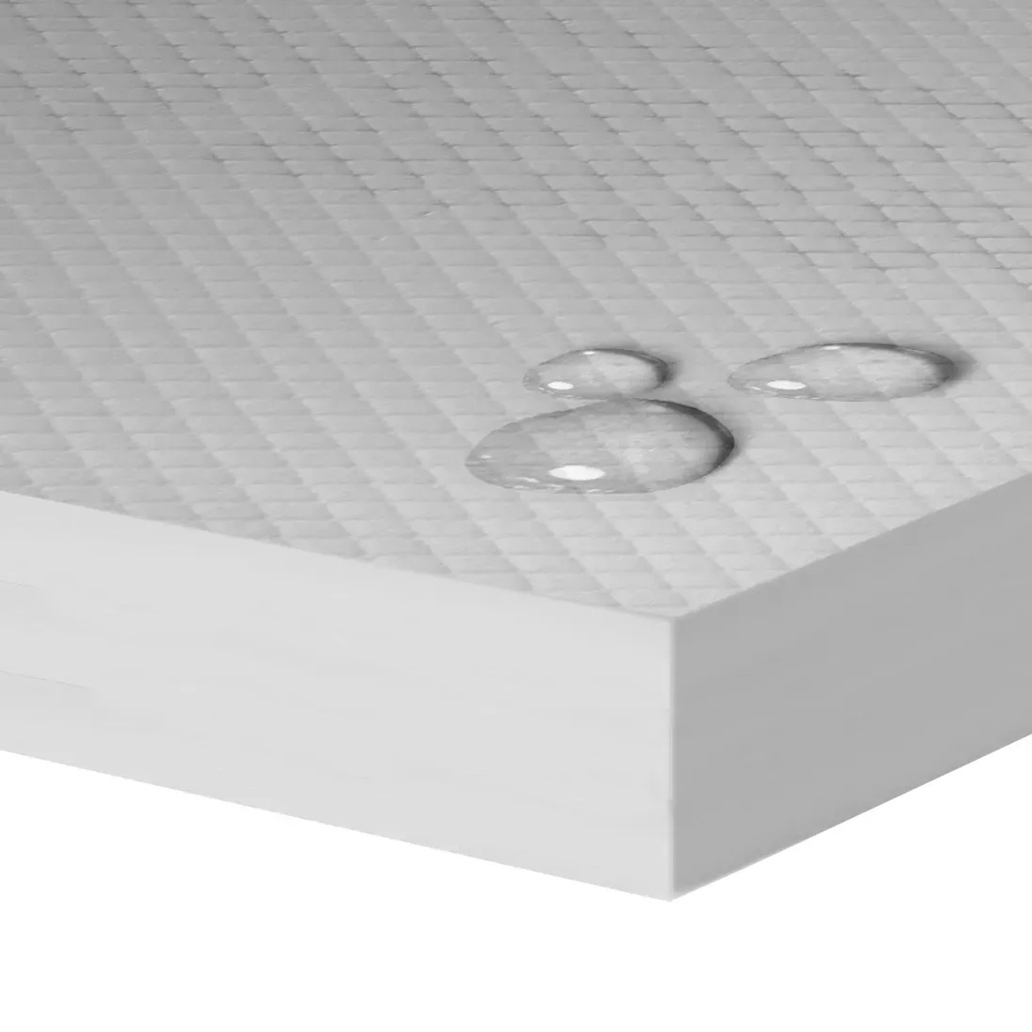 XPS Hartschaum Dämmplatte, 20mm stark, strukturierte Oberfläche, mit Wassertropfen.