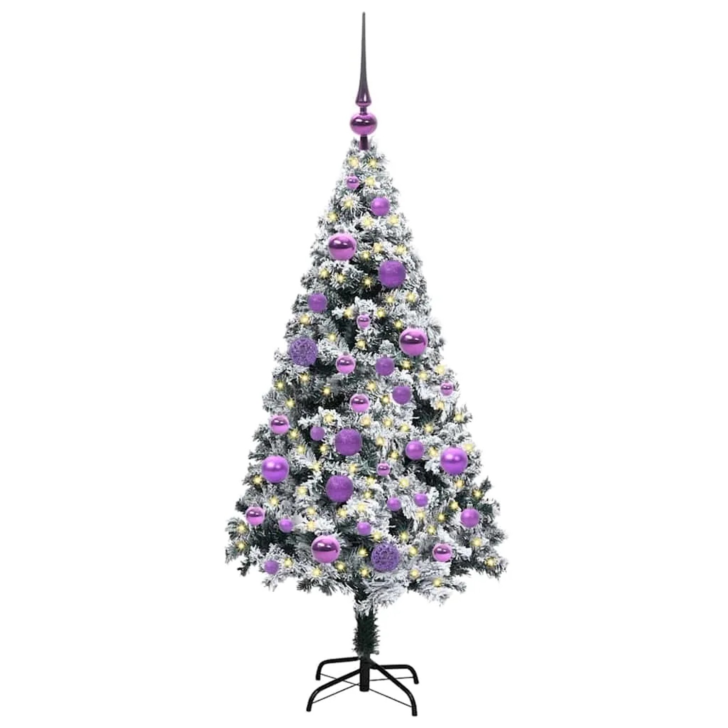 vidaXL Künstlicher Weihnachtsbaum mit 150 LEDs mit Ständer Grün 120 cm 3396946