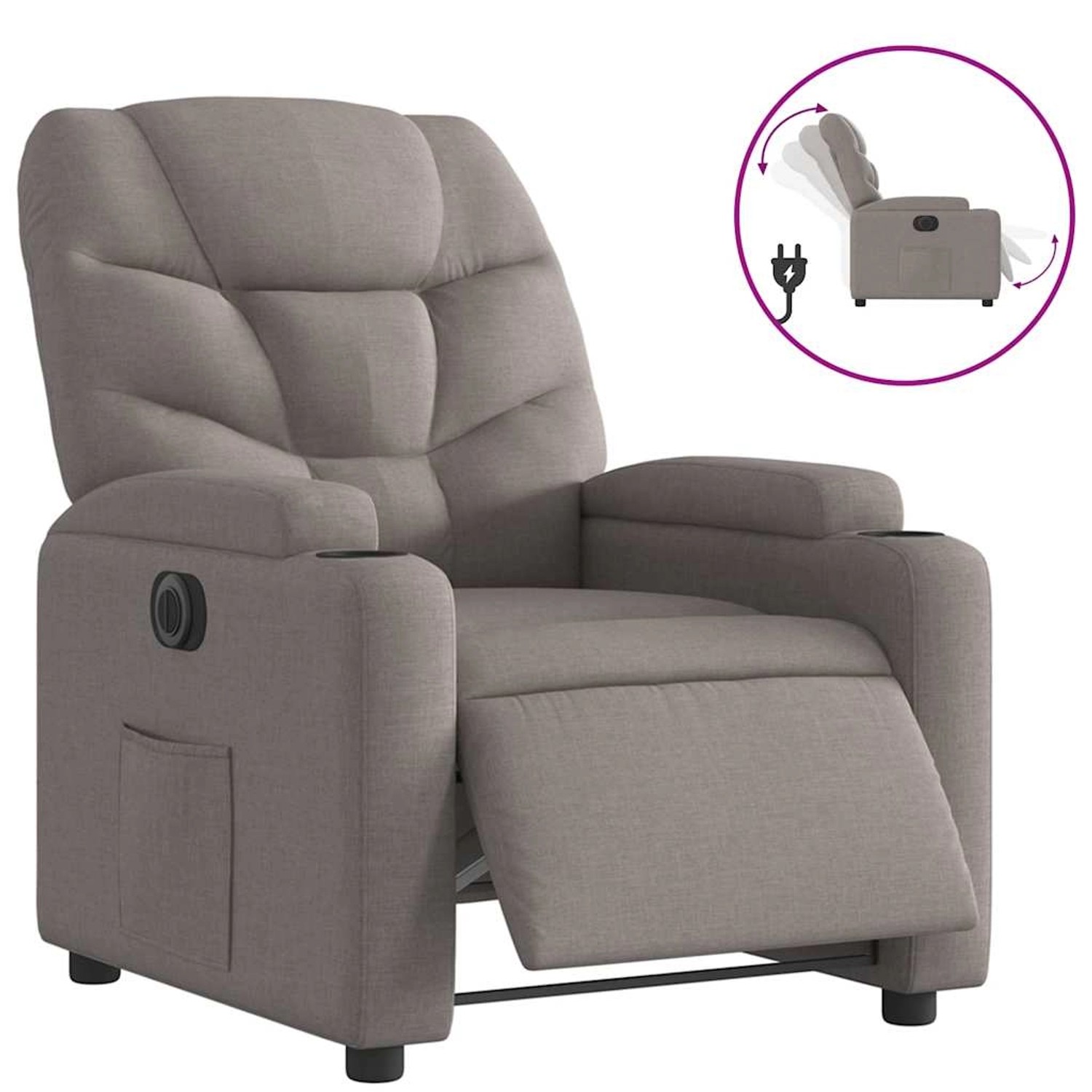 vidaXL Relaxsessel Elektrisch Taupe Stoff 3204580 günstig online kaufen