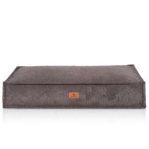 Knuffelwuff Hundekissen Lesedi Cord, 80x60cm, braungrau. Bequemes Hundebett aus Cordstoff.