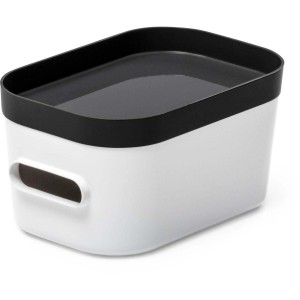 SmartStore Compact Aufbewahrungsbox XS mit grauem Deckel.