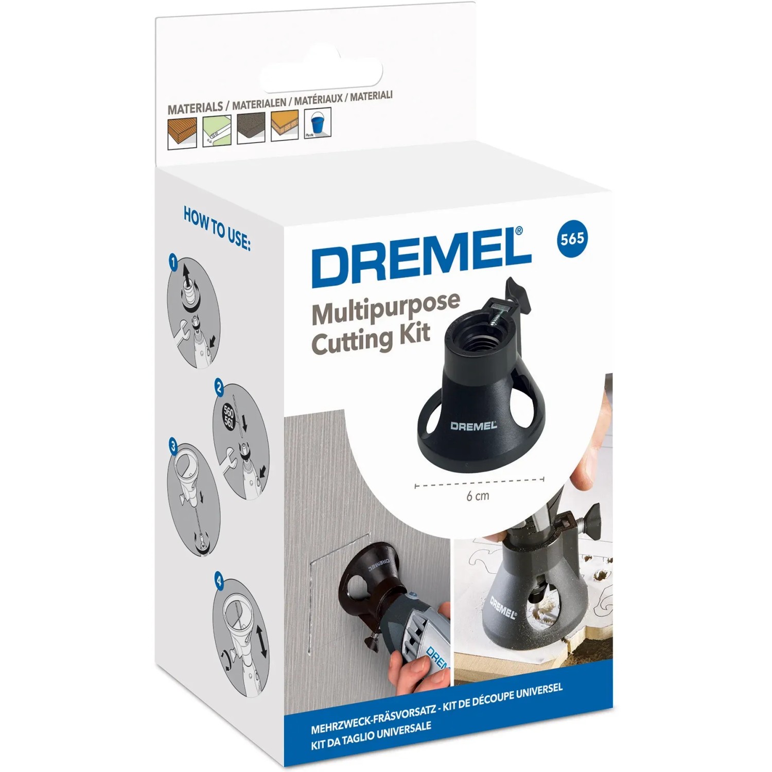 Dremel 565 Mehrzweck-Fräsvorsatz im Karton, Zubehör für Miniaturwerkzeuge.