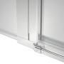 Detailaufnahme: Chrom-Profile der baliv Duschkabine DUK-90.50E, 90x90 cm Eckdusche.
