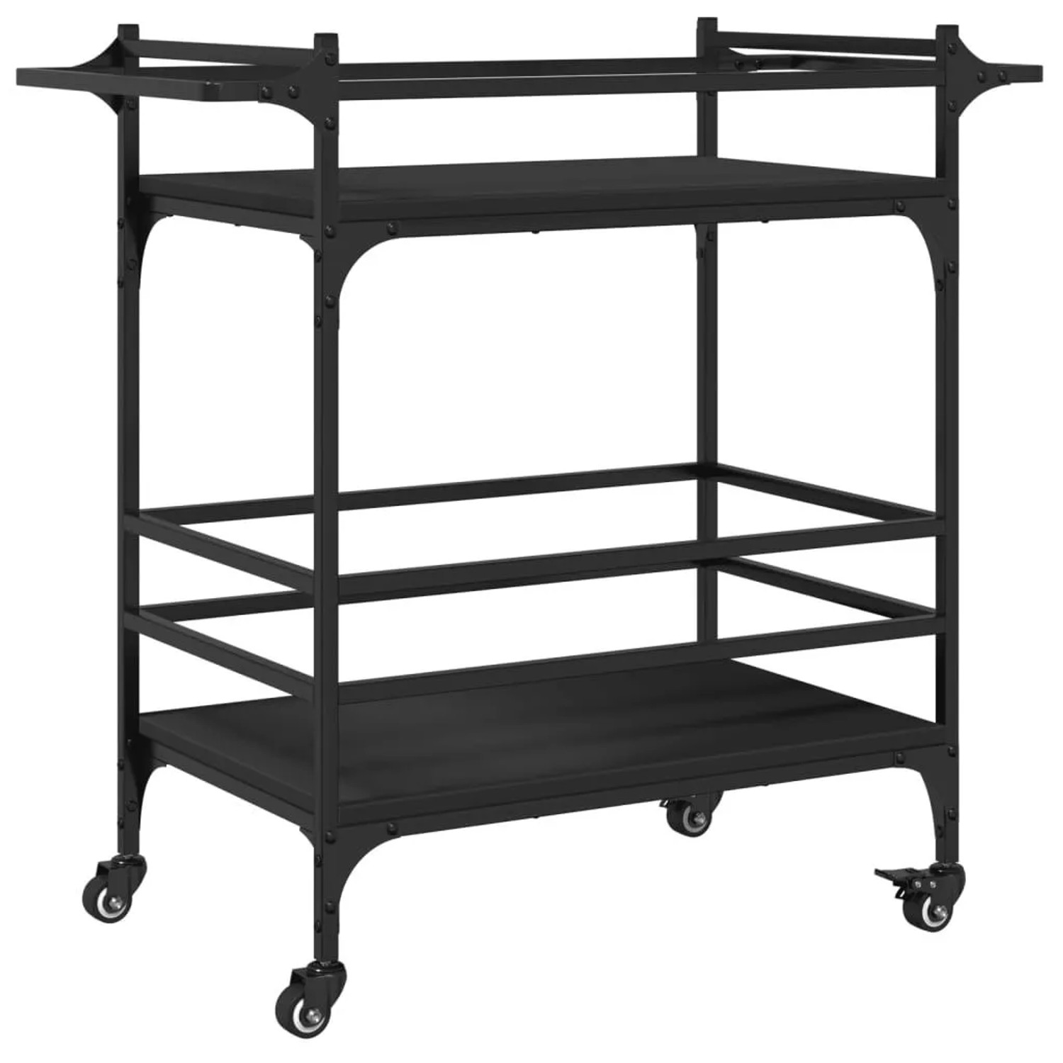 vidaXL Küchenwagen Schwarz 82x40x78,5 cm Holzwerkstoff 842361