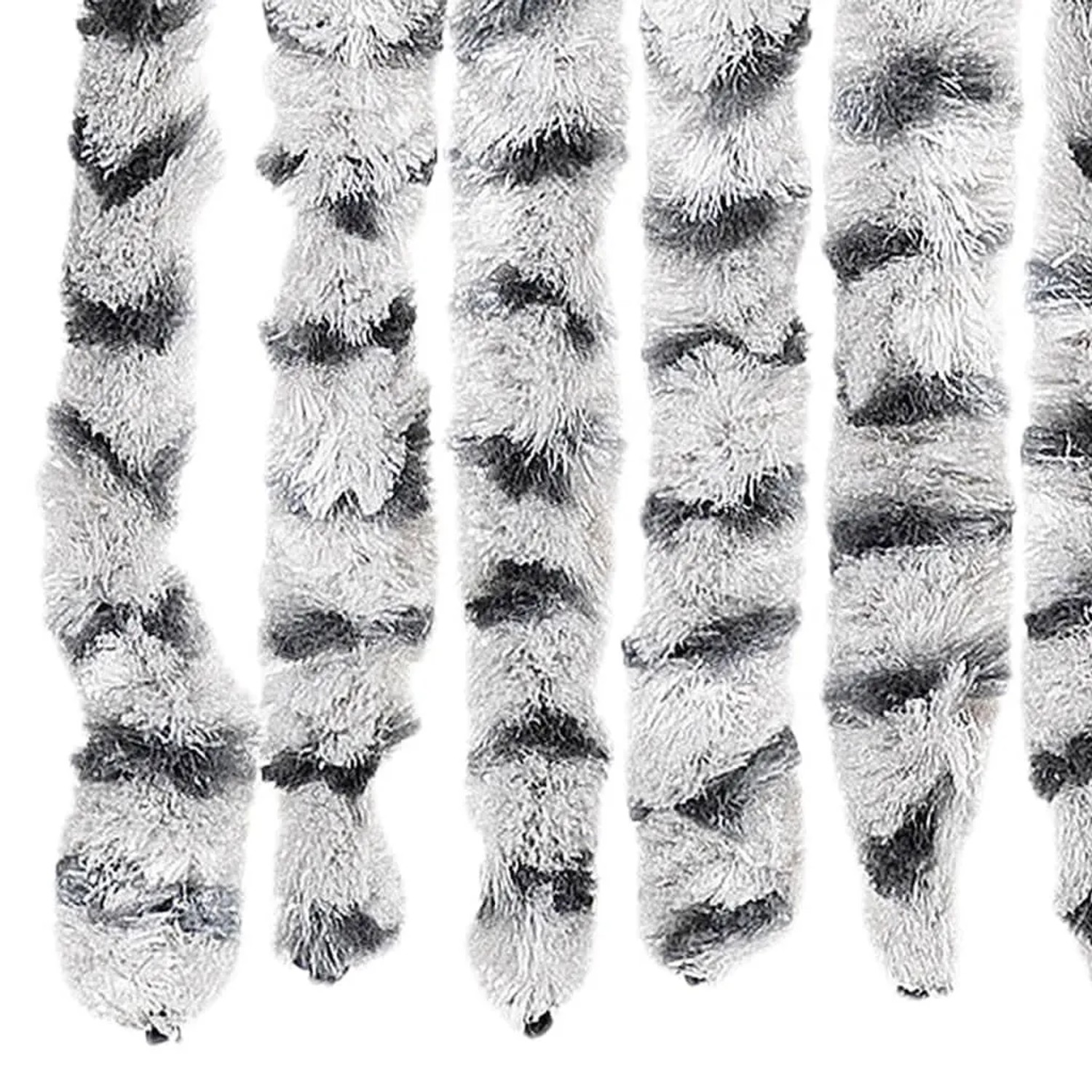 Hell- und dunkelgrauer Insektenschutz-Vorhang aus Chenille (100x220 cm) für Fenster.