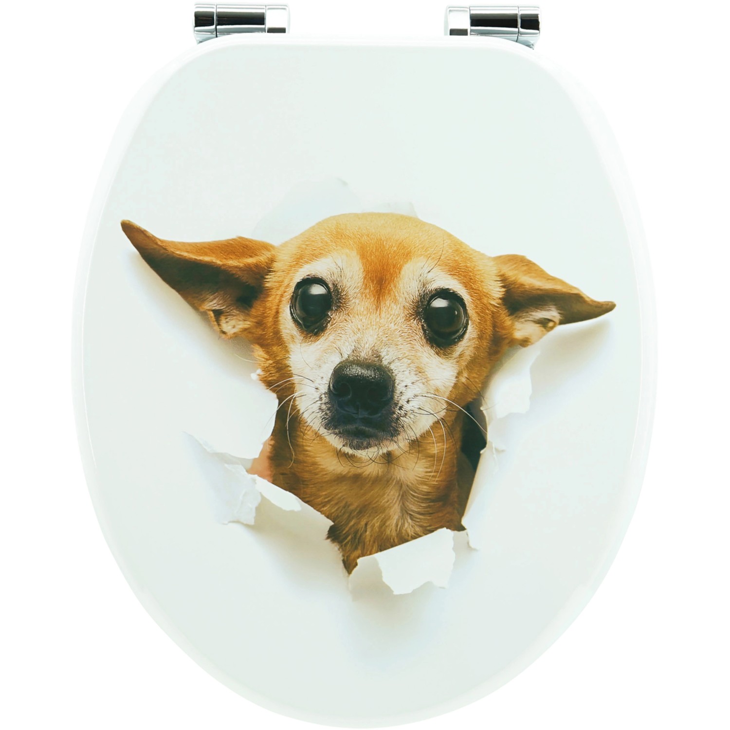 Sanfino WC Sitz Chihuahua Toilettendeckel mit Absenkautomatik aus Holz