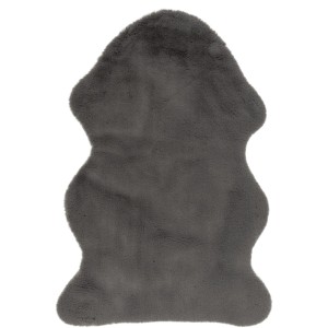 Grauer Lalee Teppich Kunstfell 60x90 cm. Flauschiger Teppich in Tierfelloptik.