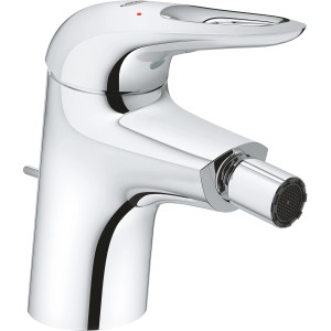 Grohe Eurostyle Bidetarmatur in Chrom mit Einhebelmischer und Zugstangen-Ablaufgarnitur.