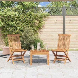 vidaXL Klappbare Gartenstühle 2 Stk Massivholz Teak 41993