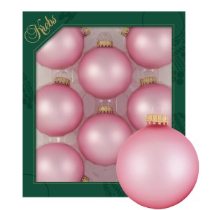 Krebs Glas Lauscha Weihnachtskugeln Uni-Design Rosa 7cm